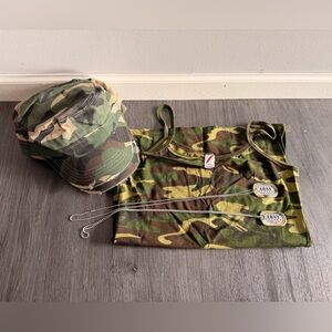 Camouflage outfit with Cap and dog tags - only worn once